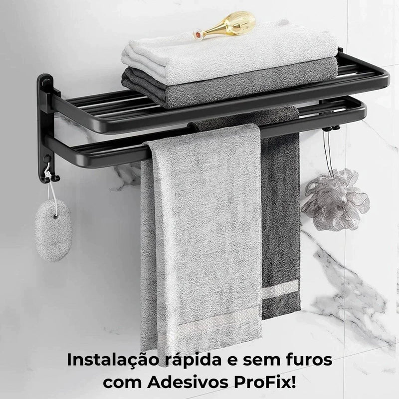 Porta-Toalhas Retrátil Instalação Sem Furos + Adesivos ProFix™