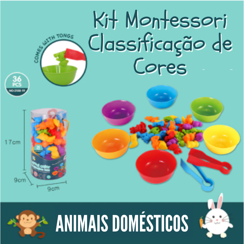 Mini Bichinhos de Classificação de Cores com Pinça